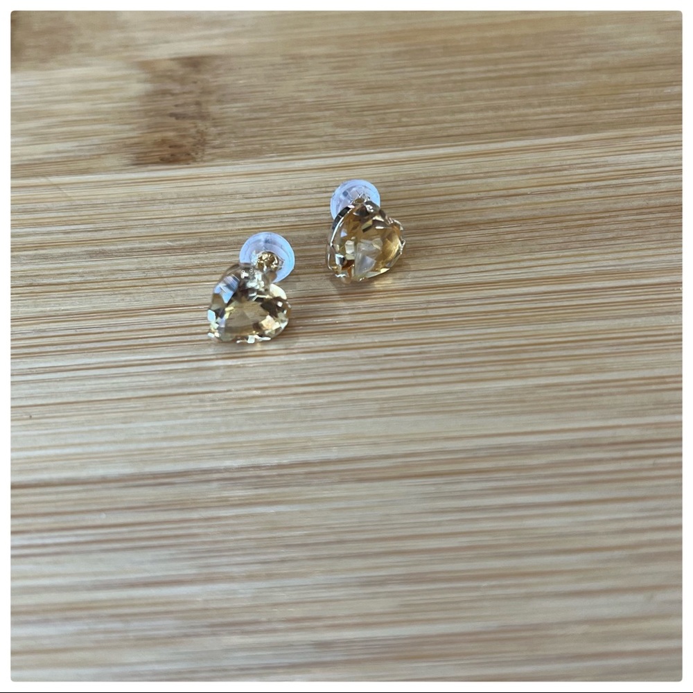 Heart Citrine Earrings